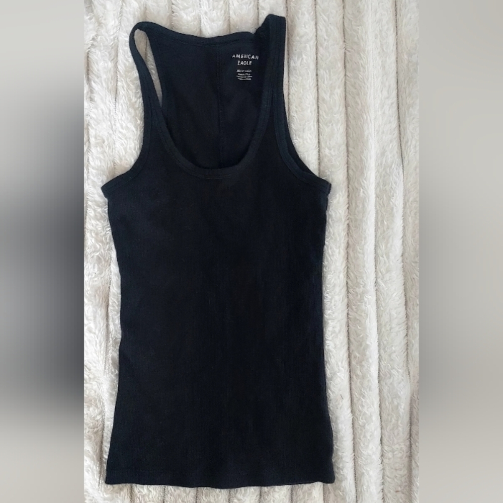 4/$18AE Black Wife Beater Tank Top